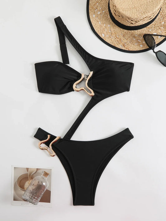 Sexy Black Hollow-Out Bikini 2025