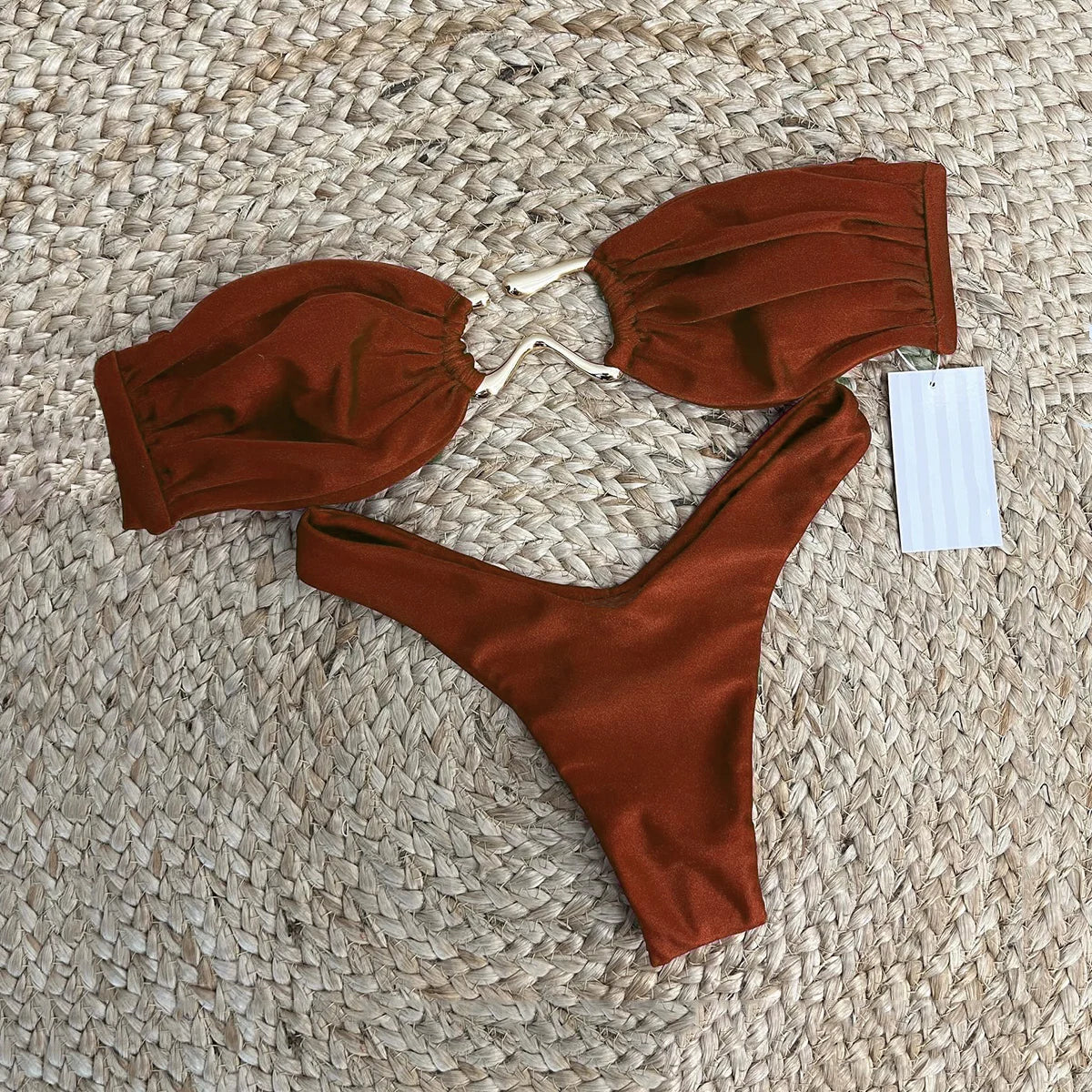 High Waist Bikini with Golden Details - Luxury and Comfort ✨